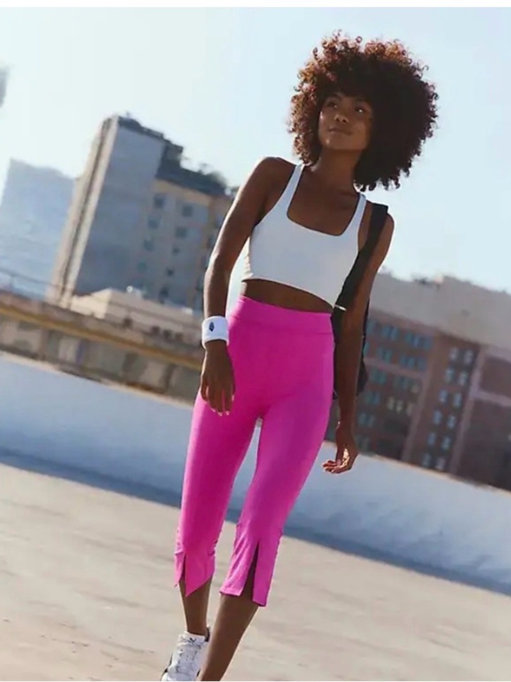 378. FREE PEOPLE Make It Happen Cropped Leggings in Living Magenta Sz S NWOT $98